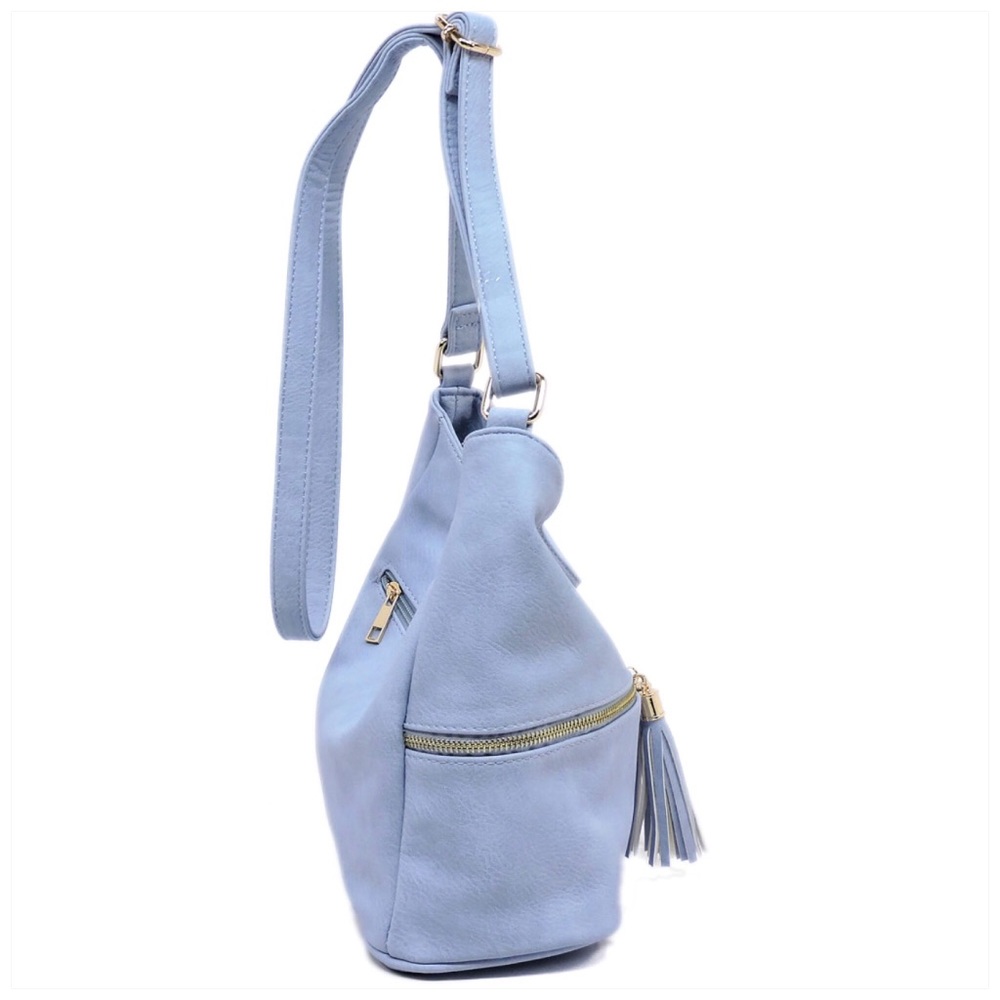 Zip Crossbody Bucket Satchel Blush - Picture 3 of 7